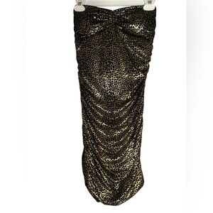 Y2K gold strapless mini dress